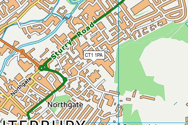 CT1 1PA map - OS VectorMap District (Ordnance Survey) CT1 1PA map - OS VectorMap District (Ordnance Survey)