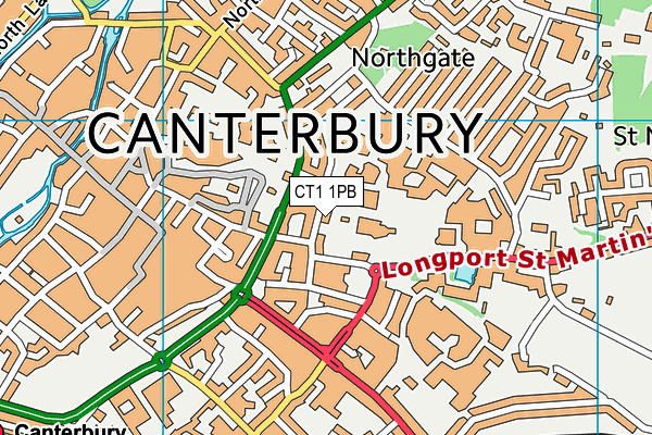 CT1 1PB map - OS VectorMap District (Ordnance Survey) CT1 1PB map - OS VectorMap District (Ordnance Survey)