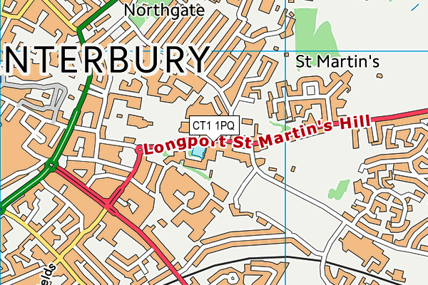 CT1 1PQ map - OS VectorMap District (Ordnance Survey) CT1 1PQ map - OS VectorMap District (Ordnance Survey)