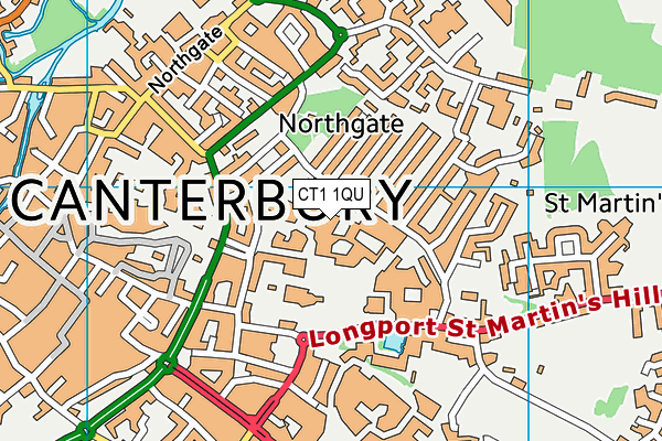 CT1 1QU map - OS VectorMap District (Ordnance Survey) CT1 1QU map - OS VectorMap District (Ordnance Survey)