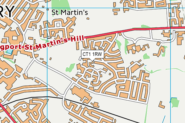 CT1 1RW map - OS VectorMap District (Ordnance Survey) CT1 1RW map - OS VectorMap District (Ordnance Survey)
