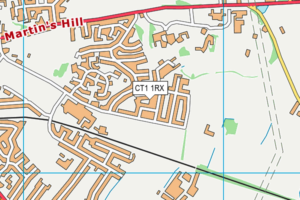 CT1 1RX map - OS VectorMap District (Ordnance Survey) CT1 1RX map - OS VectorMap District (Ordnance Survey)