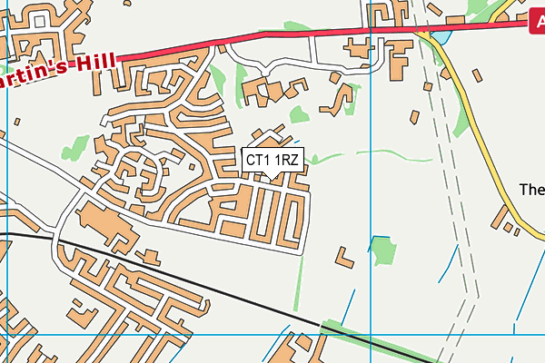 CT1 1RZ map - OS VectorMap District (Ordnance Survey) CT1 1RZ map - OS VectorMap District (Ordnance Survey)