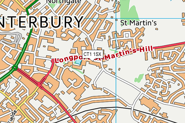 CT1 1SX map - OS VectorMap District (Ordnance Survey) CT1 1SX map - OS VectorMap District (Ordnance Survey)