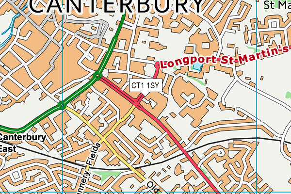 CT1 1SY map - OS VectorMap District (Ordnance Survey) CT1 1SY map - OS VectorMap District (Ordnance Survey)