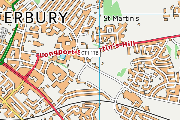CT1 1TB map - OS VectorMap District (Ordnance Survey) CT1 1TB map - OS VectorMap District (Ordnance Survey)