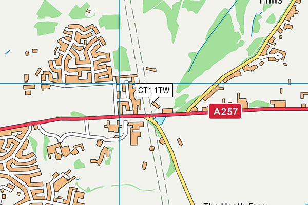 CT1 1TW map - OS VectorMap District (Ordnance Survey) CT1 1TW map - OS VectorMap District (Ordnance Survey)