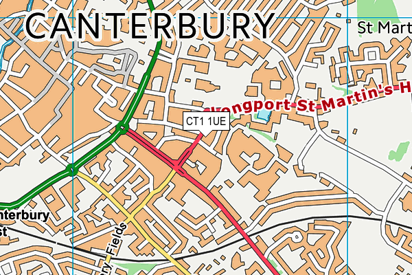 CT1 1UE map - OS VectorMap District (Ordnance Survey) CT1 1UE map - OS VectorMap District (Ordnance Survey)