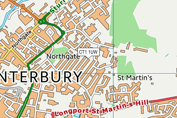 CT1 1UW map - OS VectorMap District (Ordnance Survey) CT1 1UW map - OS VectorMap District (Ordnance Survey)