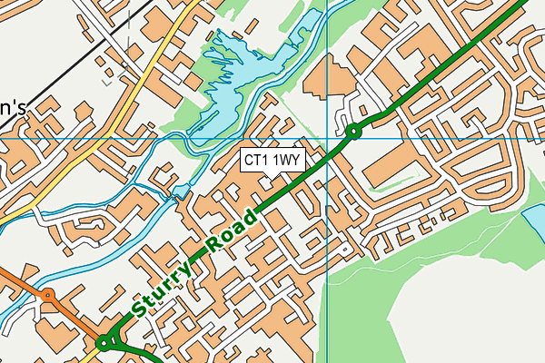 CT1 1WY map - OS VectorMap District (Ordnance Survey) CT1 1WY map - OS VectorMap District (Ordnance Survey)