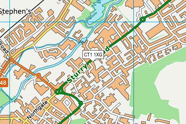 CT1 1XG map - OS VectorMap District (Ordnance Survey) CT1 1XG map - OS VectorMap District (Ordnance Survey)