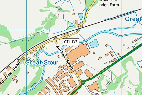 CT1 1YZ map - OS VectorMap District (Ordnance Survey) CT1 1YZ map - OS VectorMap District (Ordnance Survey)