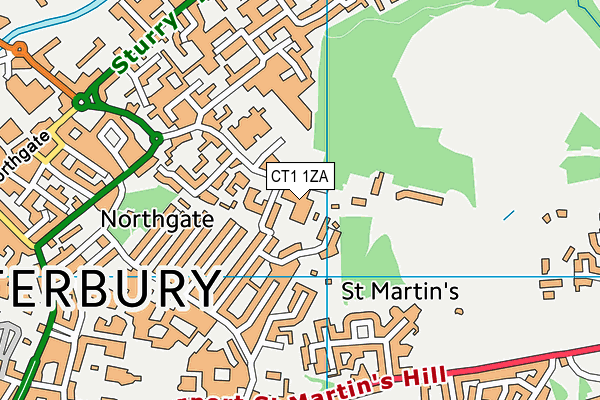 CT1 1ZA map - OS VectorMap District (Ordnance Survey) CT1 1ZA map - OS VectorMap District (Ordnance Survey)