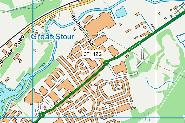 CT1 1ZG map - OS VectorMap District (Ordnance Survey) CT1 1ZG map - OS VectorMap District (Ordnance Survey)