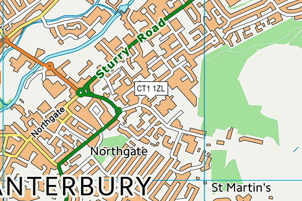 CT1 1ZL map - OS VectorMap District (Ordnance Survey) CT1 1ZL map - OS VectorMap District (Ordnance Survey)
