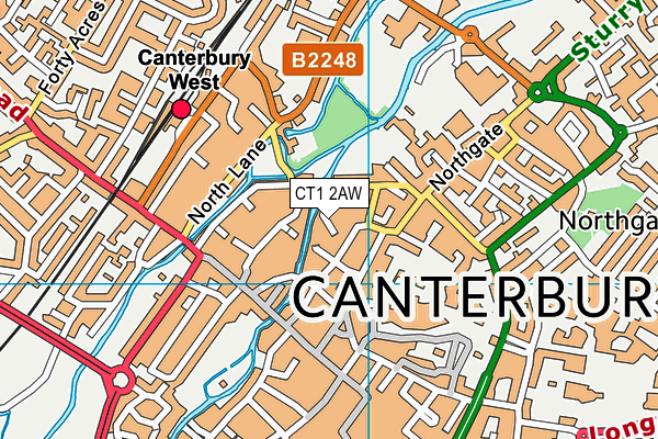 CT1 2AW map - OS VectorMap District (Ordnance Survey) CT1 2AW map - OS VectorMap District (Ordnance Survey)