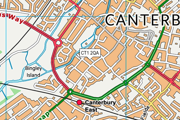 CT1 2QA map - OS VectorMap District (Ordnance Survey) CT1 2QA map - OS VectorMap District (Ordnance Survey)