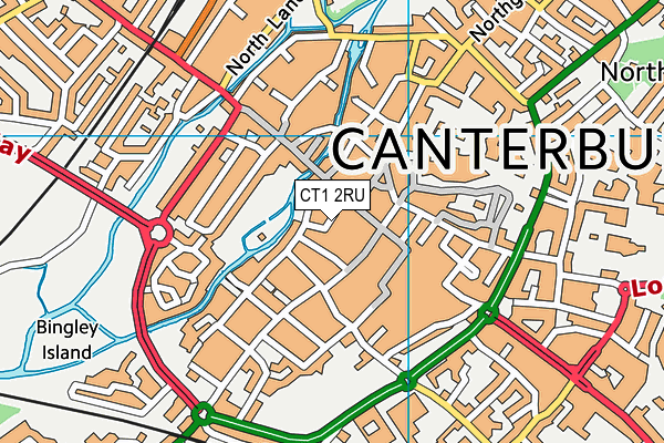 CT1 2RU map - OS VectorMap District (Ordnance Survey) CT1 2RU map - OS VectorMap District (Ordnance Survey)
