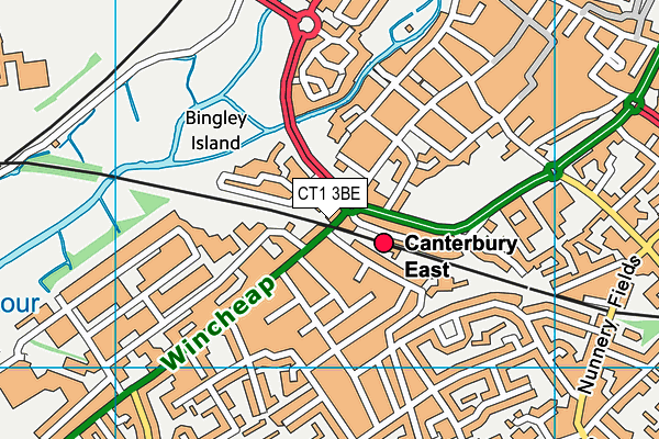 CT1 3BE map - OS VectorMap District (Ordnance Survey) CT1 3BE map - OS VectorMap District (Ordnance Survey)