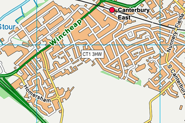 CT1 3HW map - OS VectorMap District (Ordnance Survey) CT1 3HW map - OS VectorMap District (Ordnance Survey)