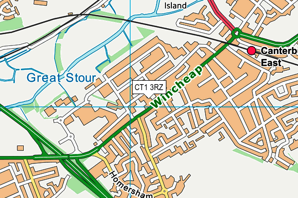 CT1 3RZ map - OS VectorMap District (Ordnance Survey) CT1 3RZ map - OS VectorMap District (Ordnance Survey)