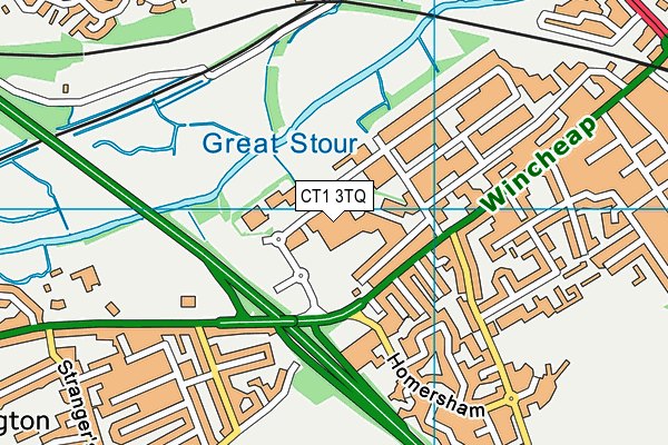 CT1 3TQ map - OS VectorMap District (Ordnance Survey) CT1 3TQ map - OS VectorMap District (Ordnance Survey)