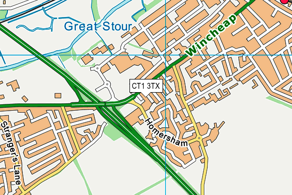 CT1 3TX map - OS VectorMap District (Ordnance Survey) CT1 3TX map - OS VectorMap District (Ordnance Survey)