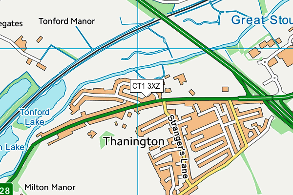 CT1 3XZ map - OS VectorMap District (Ordnance Survey) CT1 3XZ map - OS VectorMap District (Ordnance Survey)