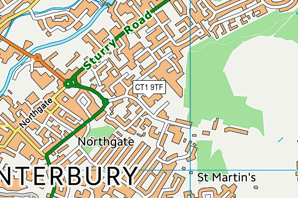 CT1 9TF map - OS VectorMap District (Ordnance Survey) CT1 9TF map - OS VectorMap District (Ordnance Survey)