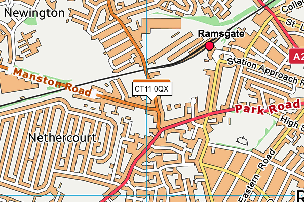 CT11 0QX map - OS VectorMap District (Ordnance Survey) CT11 0QX map - OS VectorMap District (Ordnance Survey)