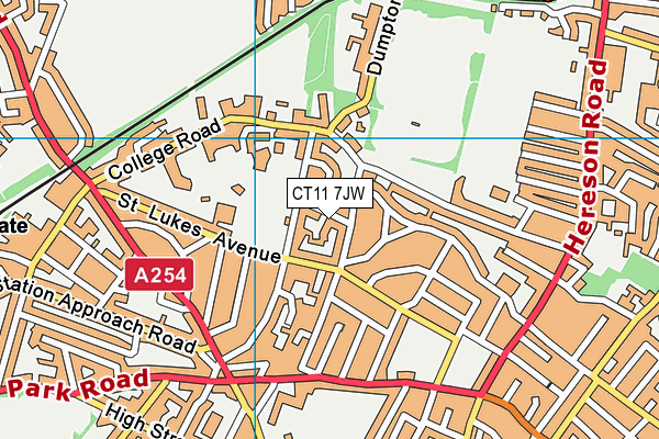 CT11 7JW map - OS VectorMap District (Ordnance Survey) CT11 7JW map - OS VectorMap District (Ordnance Survey)