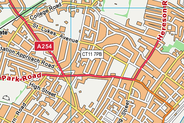 CT11 7PB map - OS VectorMap District (Ordnance Survey)