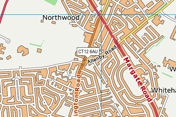 CT12 6AU map - OS VectorMap District (Ordnance Survey) CT12 6AU map - OS VectorMap District (Ordnance Survey)