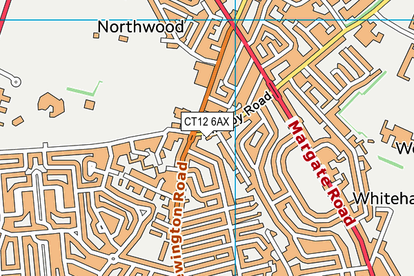 CT12 6AX map - OS VectorMap District (Ordnance Survey) CT12 6AX map - OS VectorMap District (Ordnance Survey)