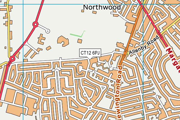 CT12 6PJ map - OS VectorMap District (Ordnance Survey) CT12 6PJ map - OS VectorMap District (Ordnance Survey)
