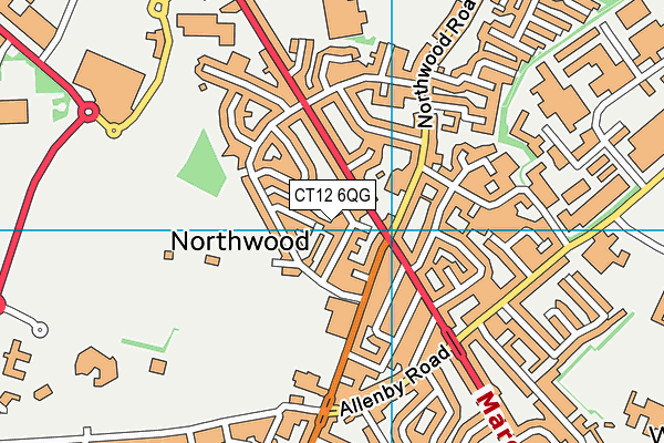 CT12 6QG map - OS VectorMap District (Ordnance Survey)