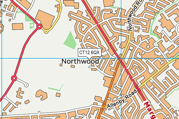 CT12 6QX map - OS VectorMap District (Ordnance Survey) CT12 6QX map - OS VectorMap District (Ordnance Survey)