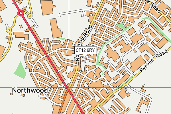 CT12 6RY map - OS VectorMap District (Ordnance Survey) CT12 6RY map - OS VectorMap District (Ordnance Survey)