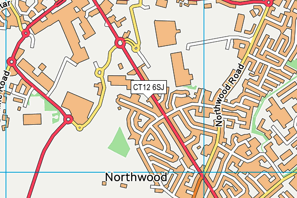 CT12 6SJ map - OS VectorMap District (Ordnance Survey)