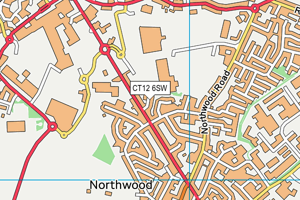 CT12 6SW map - OS VectorMap District (Ordnance Survey) CT12 6SW map - OS VectorMap District (Ordnance Survey)
