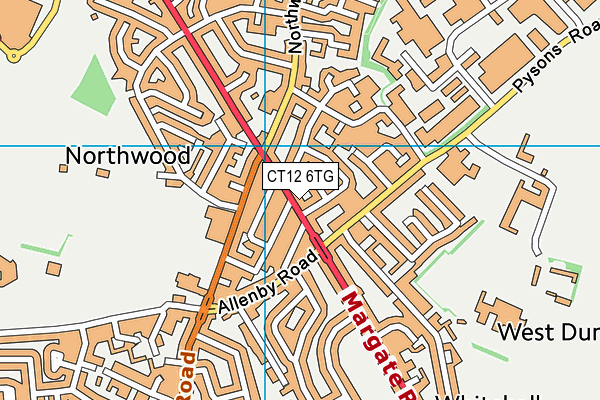 CT12 6TG map - OS VectorMap District (Ordnance Survey) CT12 6TG map - OS VectorMap District (Ordnance Survey)