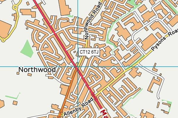 CT12 6TJ map - OS VectorMap District (Ordnance Survey) CT12 6TJ map - OS VectorMap District (Ordnance Survey)