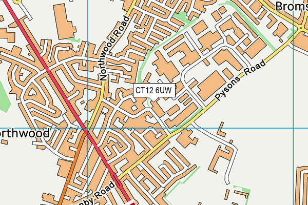 CT12 6UW map - OS VectorMap District (Ordnance Survey) CT12 6UW map - OS VectorMap District (Ordnance Survey)