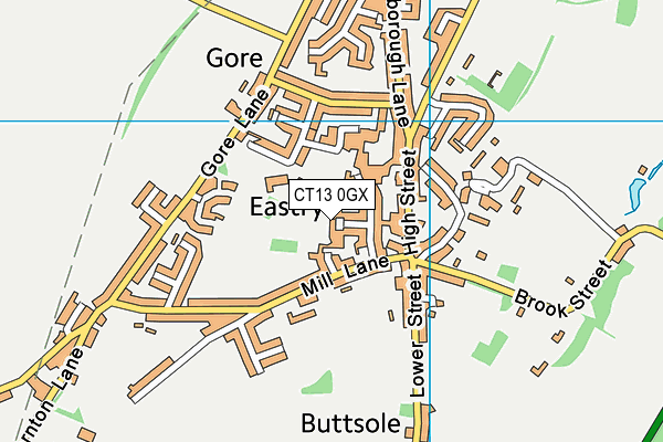 CT13 0GX map - OS VectorMap District (Ordnance Survey)