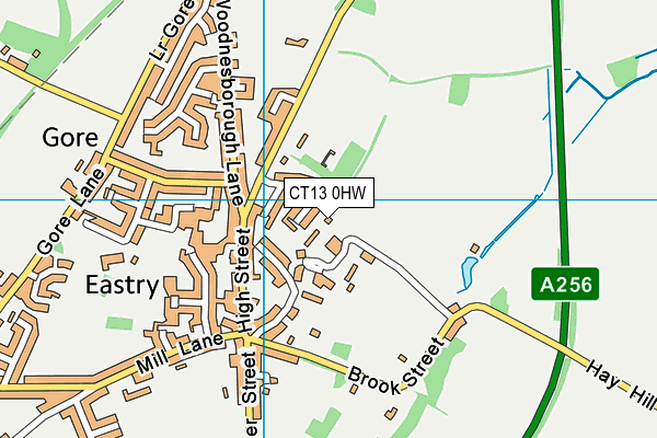 CT13 0HW map - OS VectorMap District (Ordnance Survey)