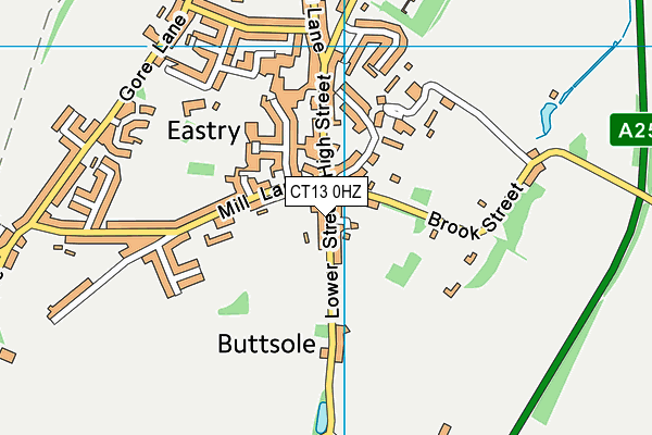 CT13 0HZ map - OS VectorMap District (Ordnance Survey)
