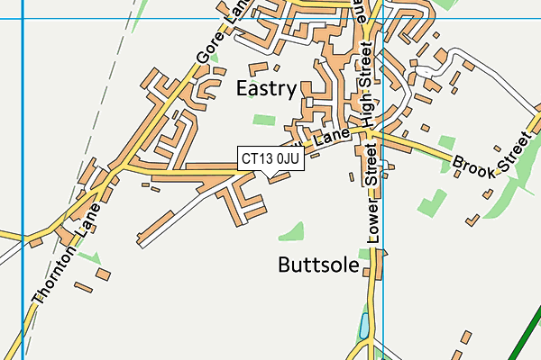 CT13 0JU map - OS VectorMap District (Ordnance Survey) CT13 0JU map - OS VectorMap District (Ordnance Survey)