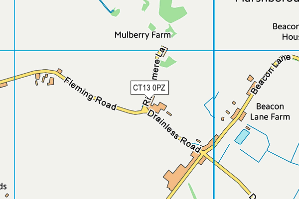 CT13 0PZ map - OS VectorMap District (Ordnance Survey) CT13 0PZ map - OS VectorMap District (Ordnance Survey)