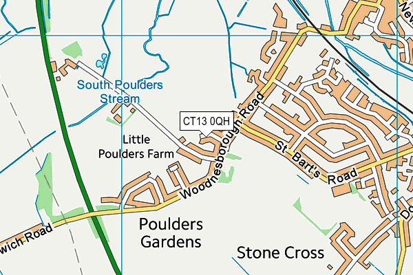 CT13 0QH map - OS VectorMap District (Ordnance Survey) CT13 0QH map - OS VectorMap District (Ordnance Survey)