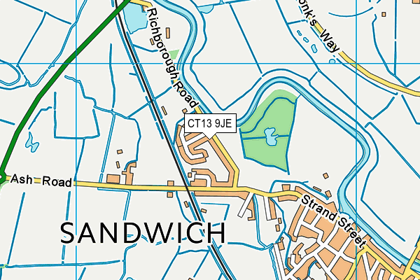 CT13 9JE map - OS VectorMap District (Ordnance Survey) CT13 9JE map - OS VectorMap District (Ordnance Survey)